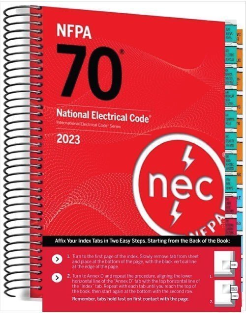 NFPA 70 National Electrical Code 2023 Edition Spiralbound with Tabs | NEC Code Book Spiral Bound: ISBN 9781455929375